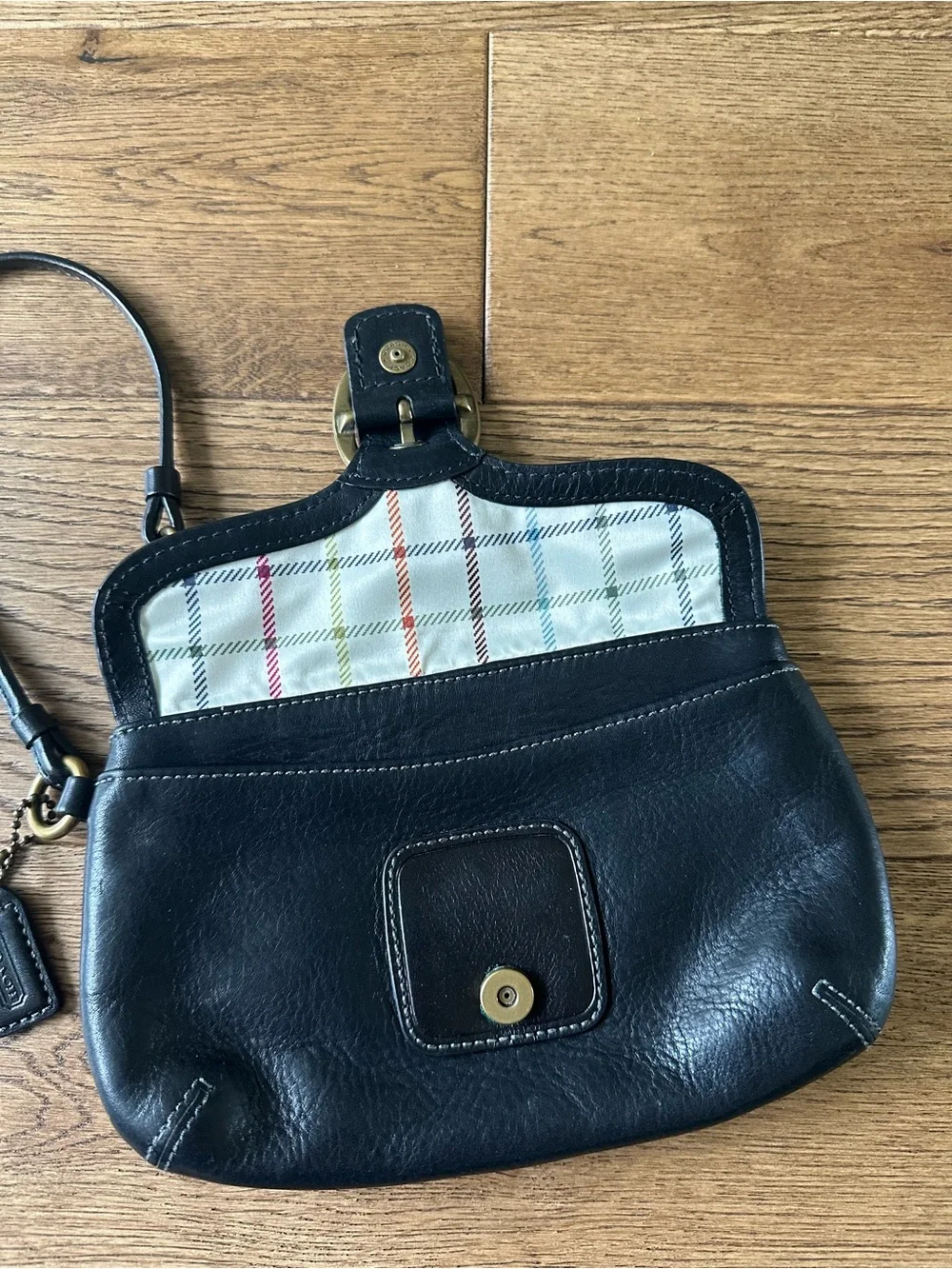 Vintage Coach Bleeker Wristlet Wallet Black Leather
